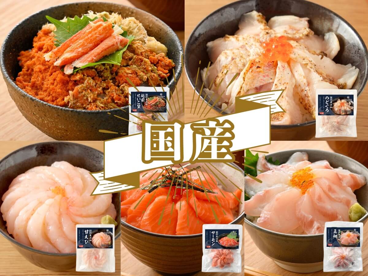 国産 5種セット (越前せいこがに / のどぐろ / サーモン / 甘えび
